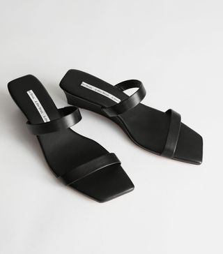 & Other Stories + Square Toe Duo Strap Wedges