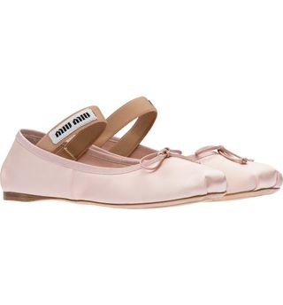 Miu Miu + Logo Band Ballet Flats