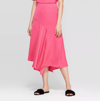 Who What Wear x Target + Asymmetric Seamed A Line Midi Skirt