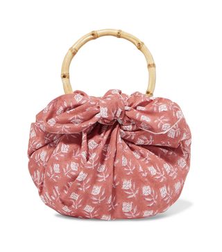 Emily Levine + Dumpling Knotted Floral-Print Cotton-Voile Tote