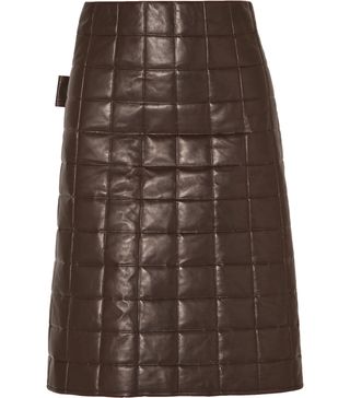 Bottega Veneta + Quilted Leather Skirt