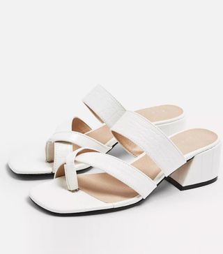Topshop + White Toe Loop Sandals