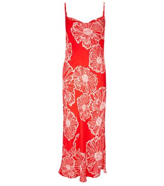 Finery London + Amela Coral Poppy Print Slip Dress, Orange/Multi