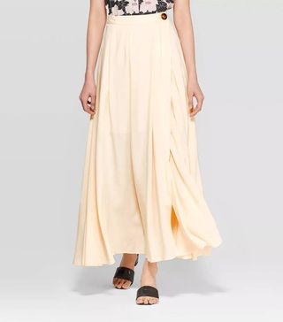 Who What Wear + Mid-Rise High Slit Maxi Skirt