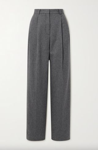 Toteme + + NET SUSTAIN Pleated Recycled Wool-Blend Straight-Leg Pants