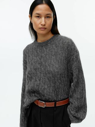 Arket + Mohair Blend Cable Jumper