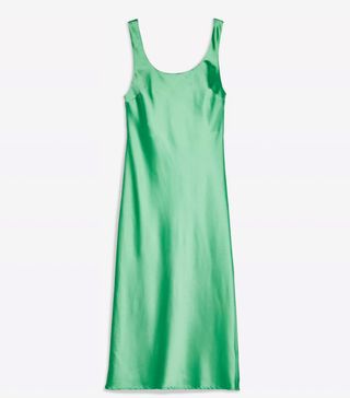 Topshop + Green Built Up Slip Dress