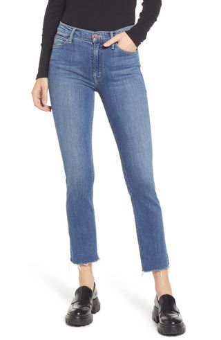 Mother + The Dazzler Raw Hem Ankle Jeans