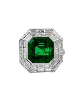 1stdibs + 11 Carat Emerald Diamond Ring