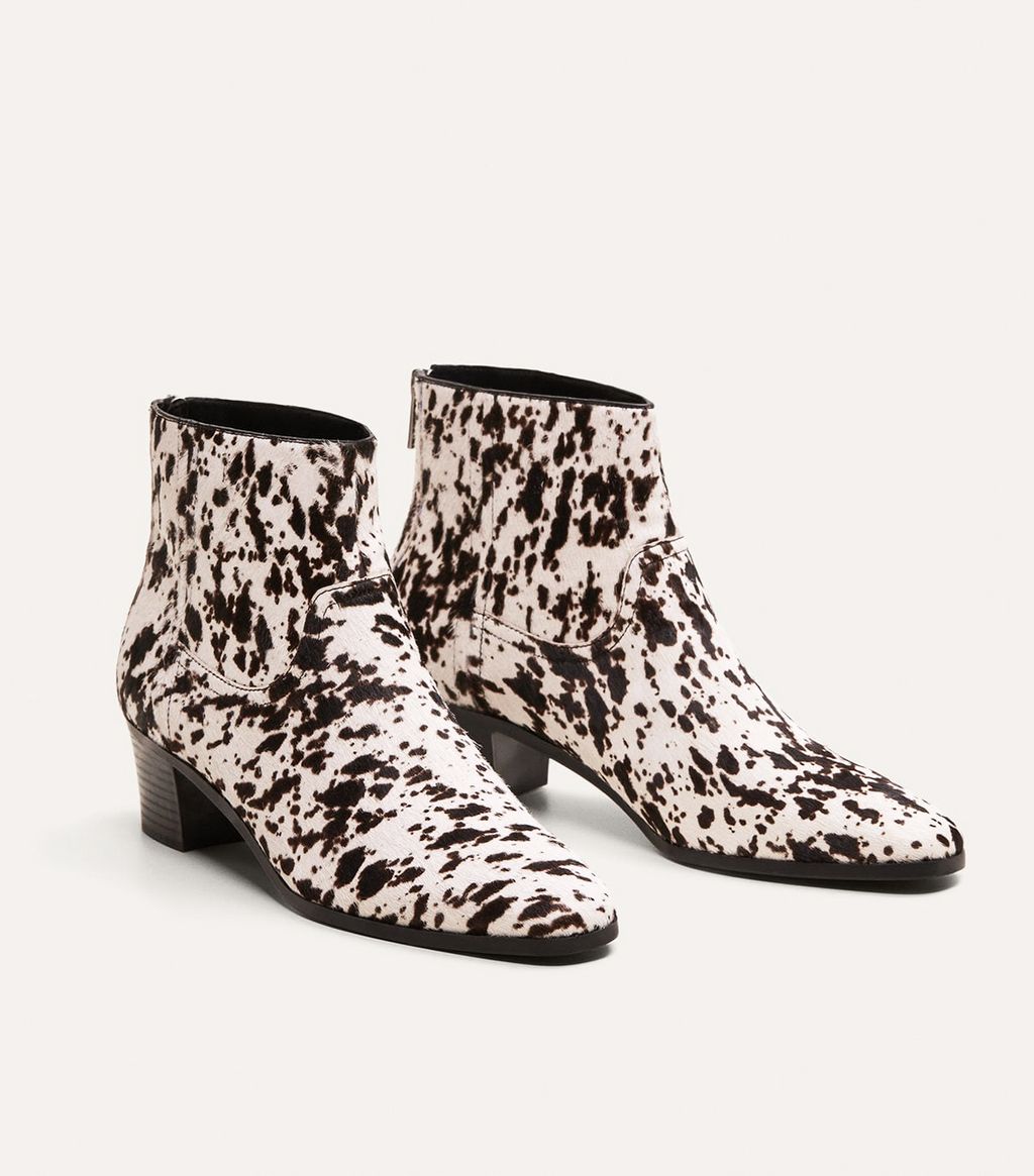 ICONIC PRINT ANKLE BOOT WITH STABLE HEEL