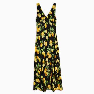Topshop + Lemon Print Bias Cut Dress