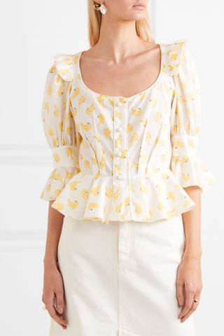 Anna Mason + Rosi Printed Cotton-Poplin Blouse