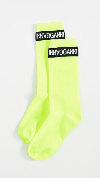 Ganni + Neon Logo Socks