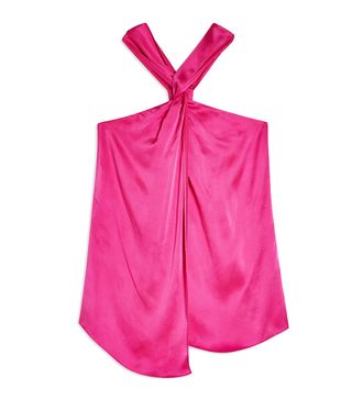 Topshop Boutique + Pink Knot Silk Top