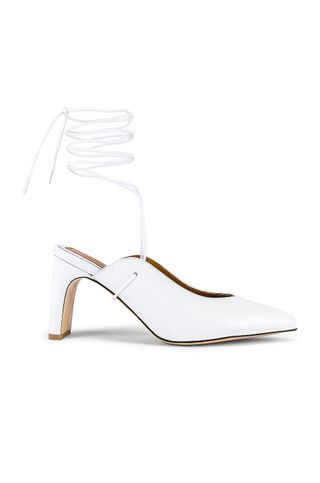 JAGGAR + Laced Leather Heel in Ivory