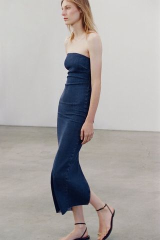 Zara + Fitted Denim Dress