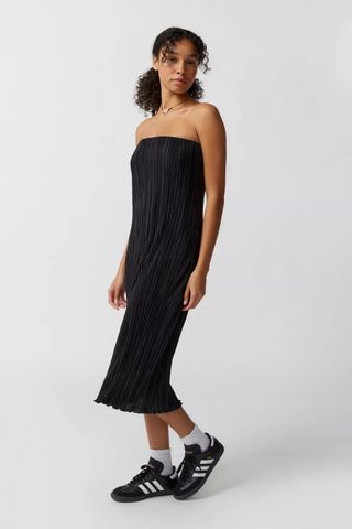 Urban Outfitters + Brittany Textured Strapless Midi Dress