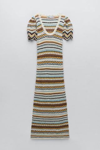 Zara + Long Striped Knit Dress