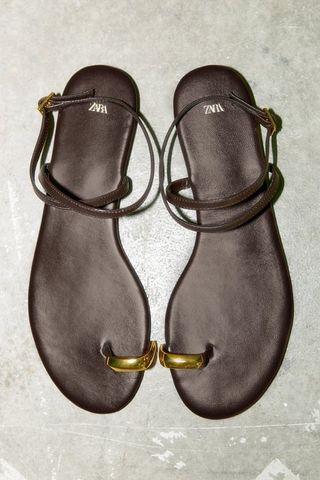 Zara + Metal Toe Ring Sandals