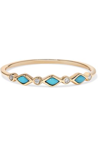 Sydney Evan + 14-Karat Gold, Turquoise and Diamond Ring
