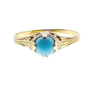 Rarities Antique Jewel + Edwardian Coronet Turquoise Ring