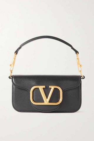 Valentino Garavani + Valentino Garavani Vlogo Leather Shoulder Bag
