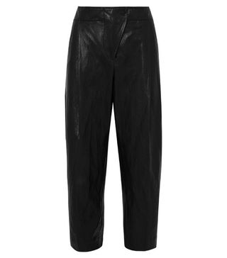 Cédric Charlier + Faux Leather Tapered Pants