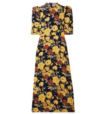 Sea + Ella Ruffle-Trimmed Floral-Print Crepe Midi Dress