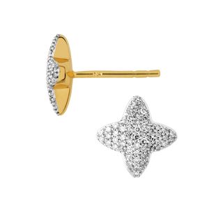 Links of London + Splendour 18-Karat Gold and Diamond Four-Point Star Stud Earrings
