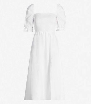 Reformation + Marabella Flared-Cuffs Linen Midi Dress