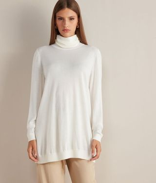 Falconeri + Longline Turtleneck Sweater in Ultrafine Cashmere