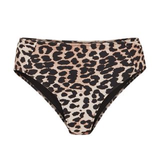 Ganni + Leopard Print Bikini Briefs