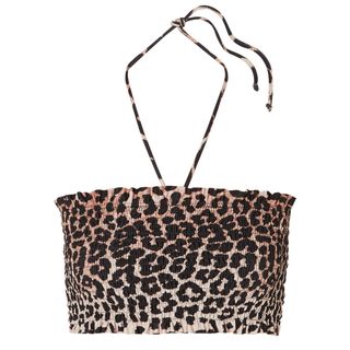 Ganni + Leopard Print Bikini Top