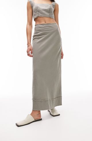 Topshop + Cotton & Linen Maxi Skirt