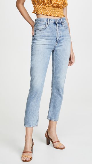 Agolde + Double Pocket Riley High Rise Cropped Jeans