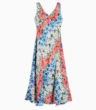 Topshop + Glitch Floral Bias Midi Dress