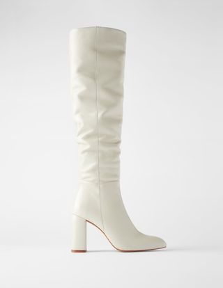 Zara + High Leg Leather Heeled Boots