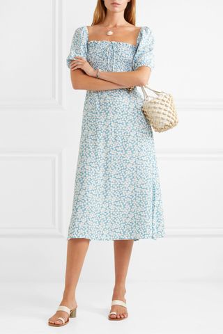 Faithfull the Brand + Majorelle Shirred floral-Print Midi Dress