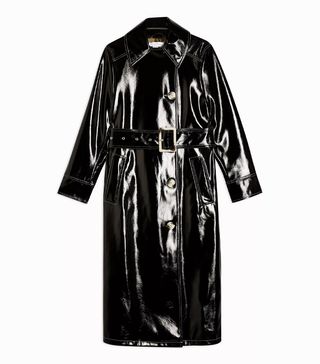 Topshop + Contrast Vinyl Trench