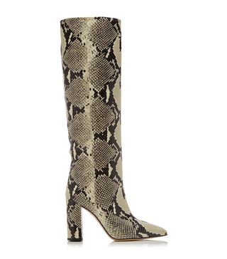 Paris Texas + Snake-Effect Leather Knee Boots