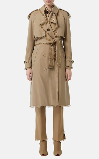 Burberry + Ring-Embellished Cotton Trench Coat