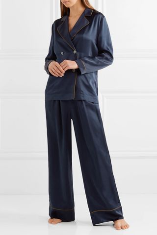 Eres + Departure Double-Breasted Silk-Satin Pajama Shirt