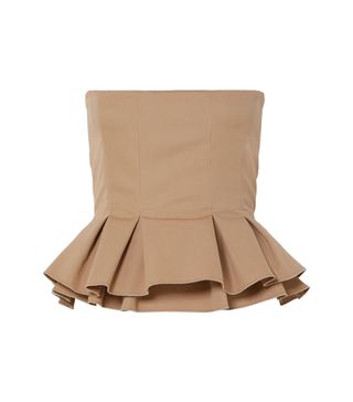 Brock Collection + Cotton-Poplin Peplum Bustier Top