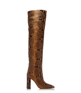Paris Texas + Snake-Effect Leather Over-the-Knee Boots