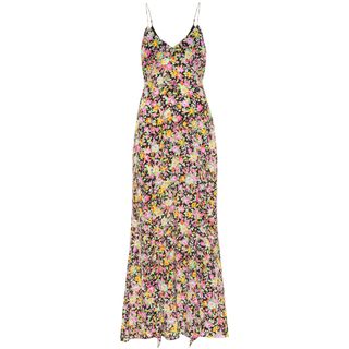 Les Rêveries + Floral Silk Maxi Slip Dress