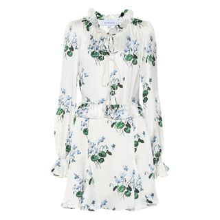 Les Rêveries + Floral Silk-Satin Minidress