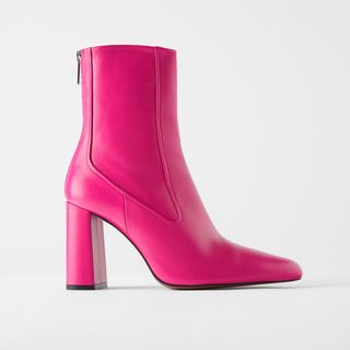 Zara + Pink Ankle Boots