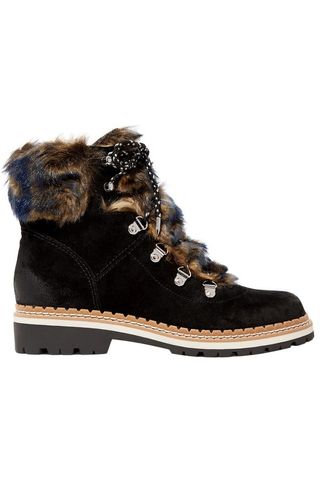 Sam Edelman + Bronte Faux Shearling-Trimmed Suede Ankle Boots