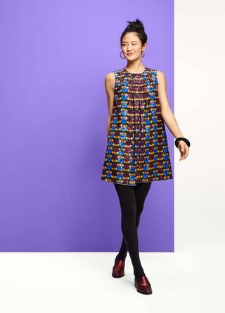 Anna Sui for Target + Metallic Circles Sleeveless Round Neck Shift Mini Dress