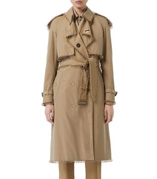 Burberry + Ring-Trimmed Double-Breasted Trench Coat